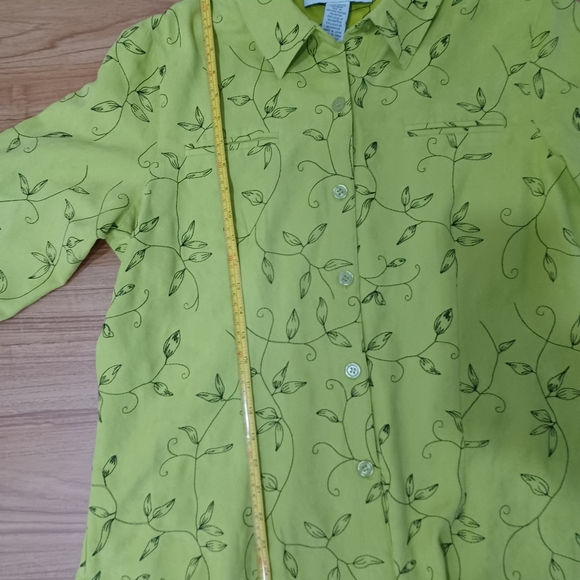 VINTAGE SAG HARBOR WOMAN SHIRT LIGHT GREEN PLUS SIZE 14 - Picture 5 of 10
